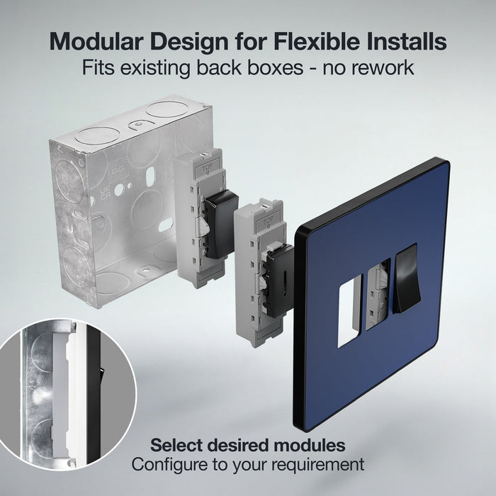 BG GridLite MPCDDB3B Evolve 3G Grid Front Plate - Matt Blue (Black)