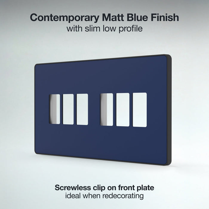 BG GridLite MPCDDB6B Evolve 6G Grid Front Plate - Matt Blue (Black)