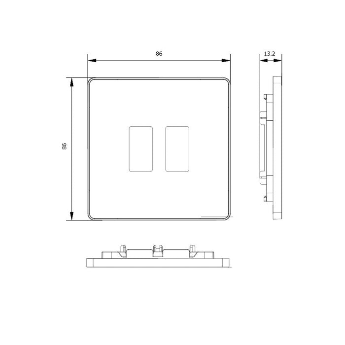 BG GridLite MPCDMG2B Evolve 2G Grid Front Plate - Matt Grey (Black)