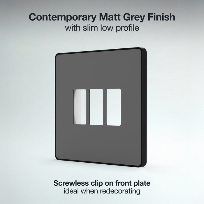 BG GridLite MPCDMG3B Evolve 3G Grid Front Plate - Matt Grey (Black)