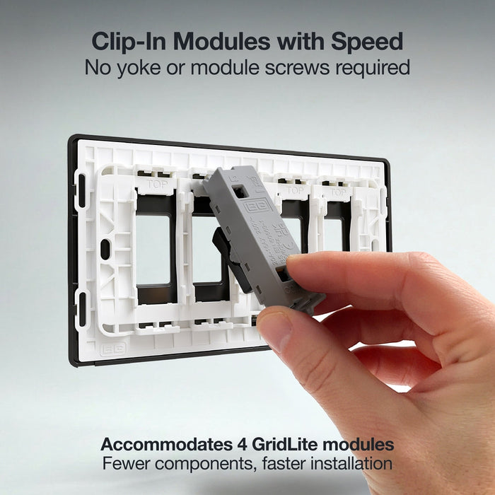 BG GridLite MPCDMG4B Evolve 4G Grid Front Plate - Matt Grey (Black)