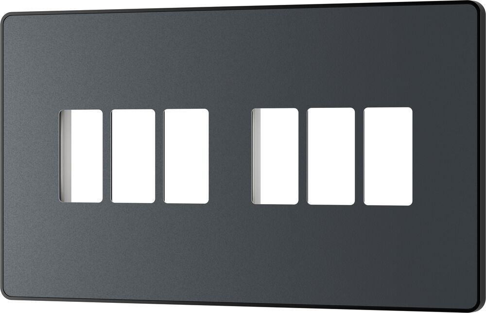 BG GridLite MPCDMG6B Evolve 6G Grid Front Plate - Matt Grey (Black)