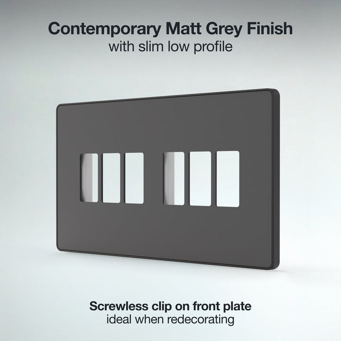 BG GridLite MPCDMG6B Evolve 6G Grid Front Plate - Matt Grey (Black)