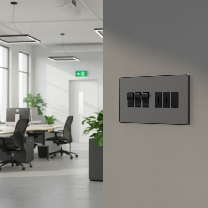 BG GridLite MPCDMG6B Evolve 6G Grid Front Plate - Matt Grey (Black)