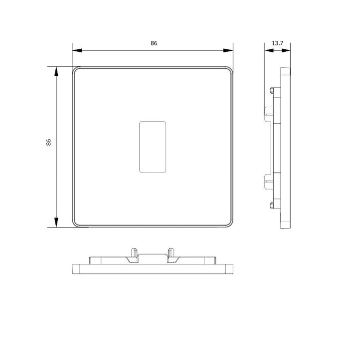 BG GridLite MPCDSB1B Evolve 1G Grid Front Plate - Satin Brass (Black)