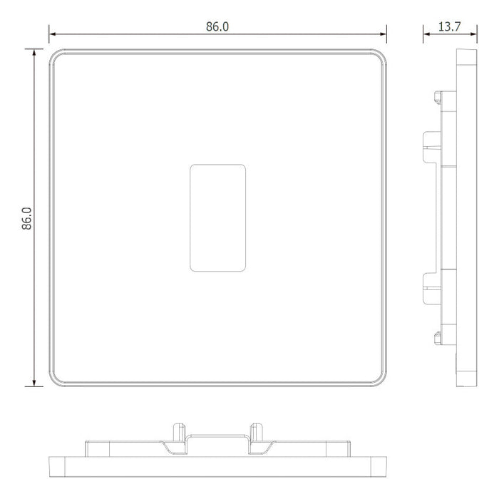 BG GridLite MPCDSB1B Evolve 1G Grid Front Plate - Satin Brass (Black)