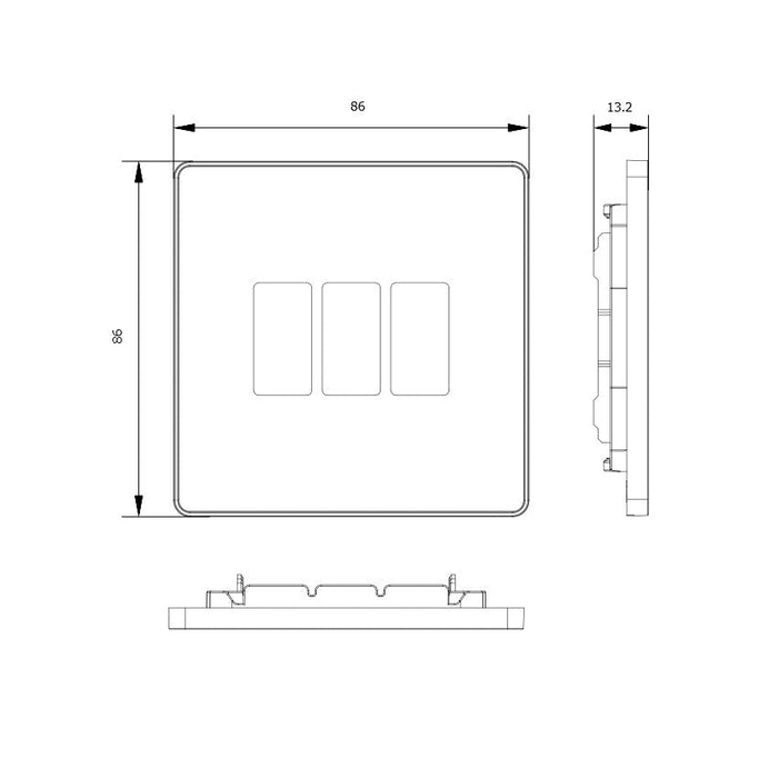 BG GridLite MPCDSB3B Evolve 3G Grid Front Plate - Satin Brass (Black)