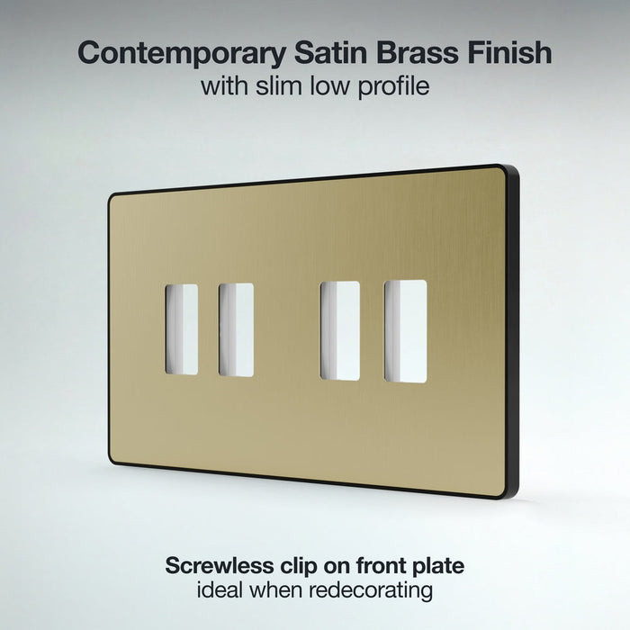 BG GridLite MPCDSB4B Evolve 4G Grid Front Plate - Satin Brass (Black)