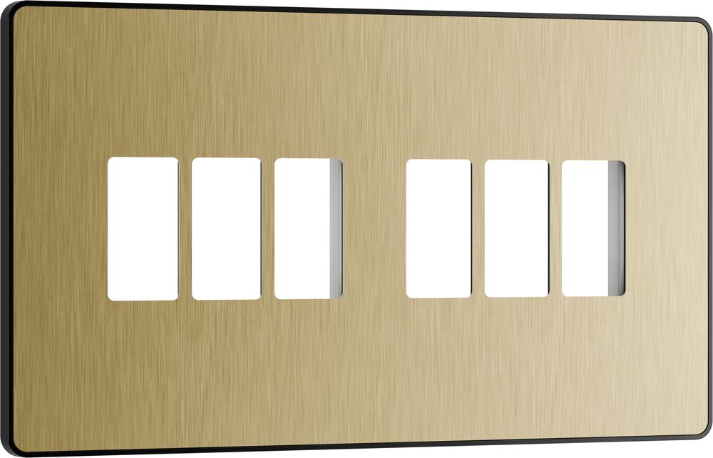 BG GridLite MPCDSB6B Evolve 6G Grid Front Plate - Satin Brass (Black)