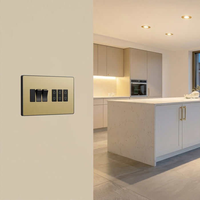 BG GridLite MPCDSB6B Evolve 6G Grid Front Plate - Satin Brass (Black)
