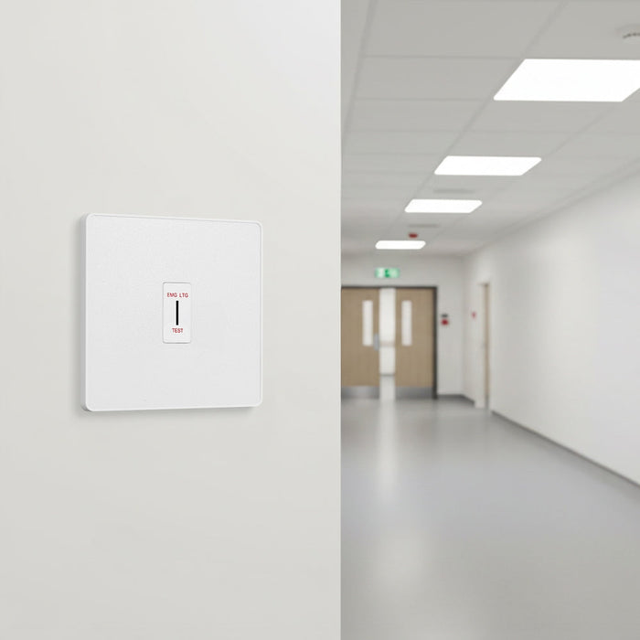 BG GridLite MPCDW12EL Evolve 20A 16AX SP 2-Way Key Switch Module "EMG LTG TEST" - White