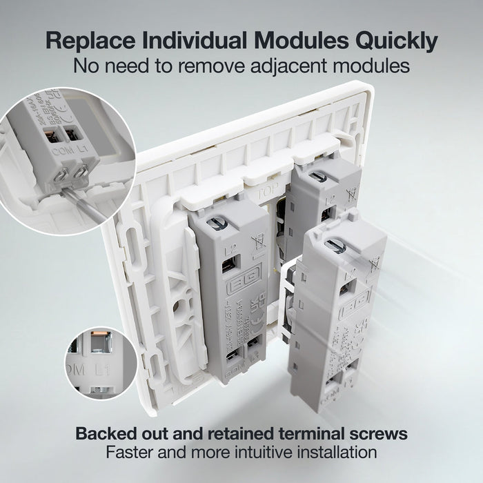 BG GridLite MPCDW12KY Evolve 20A 16AX SP 2-Way Key Switch Module - White