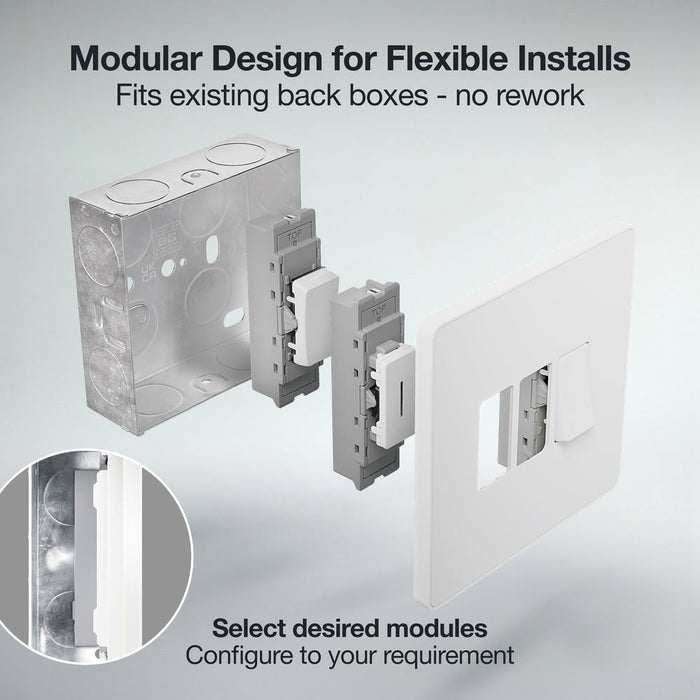 BG GridLite MPCDW12KY Evolve 20A 16AX SP 2-Way Key Switch Module - White