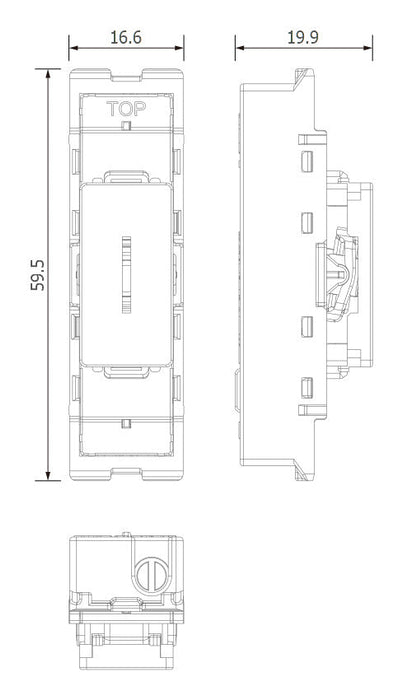 BG GridLite MPCDW12KY Evolve 20A 16AX SP 2-Way Key Switch Module - White