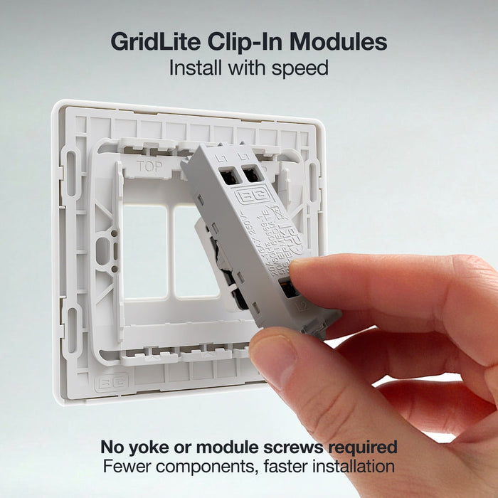 BG GridLite MPCDW13 Evolve 20A 16AX 2-Way Intermediate Switch Module - White
