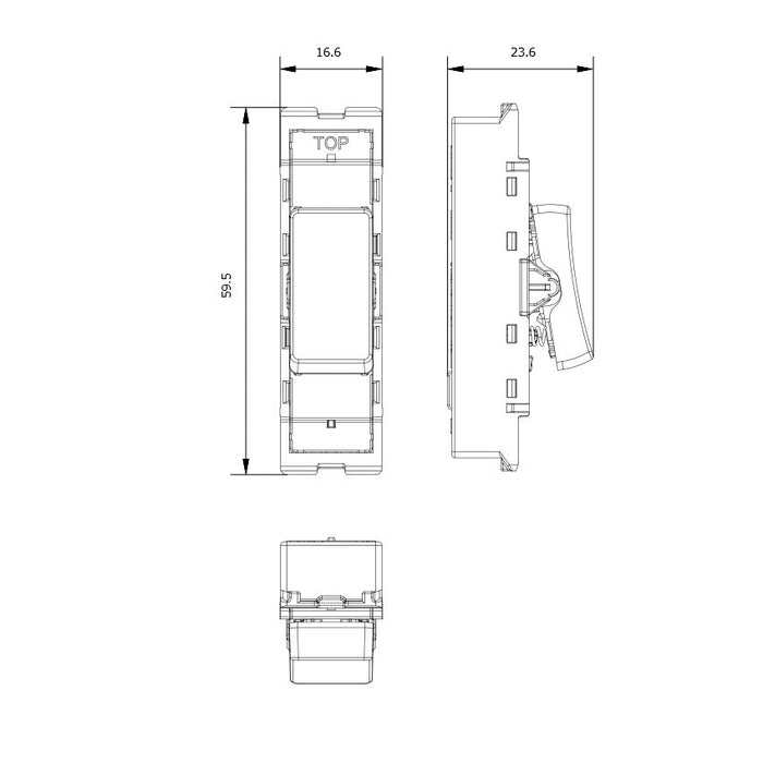 BG GridLite MPCDW14 Evolve 20A 1-Way Retractive Switch Module - White