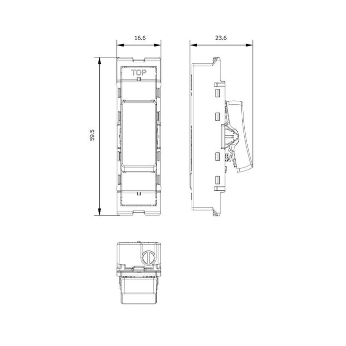 BG GridLite MPCDW142 Evolve 20A 2-Way Retractive Switch Module - White