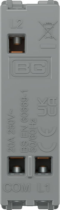 BG GridLite MPCDW142BELL Evolve 20A 2-Way Retractive Switch Module "Bell Symbol" - White