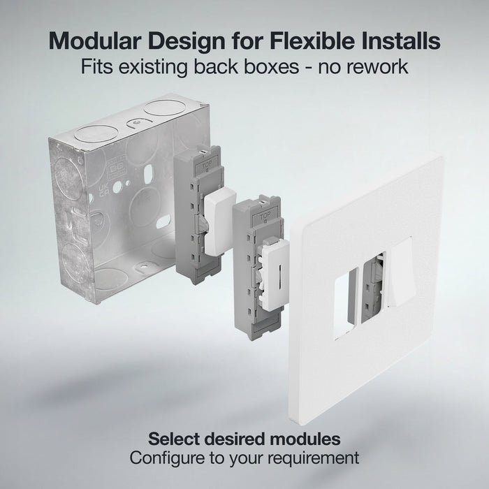 BG GridLite MPCDW142C Evolve 20A SP 2-Way Retractive (Centre Off) Switch Module - White