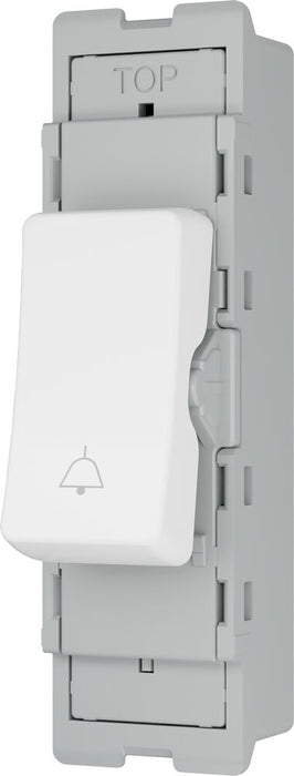 BG GridLite MPCDW14BELL Evolve 20A 1-Way Retractive Switch Module "Bell Symbol" - White