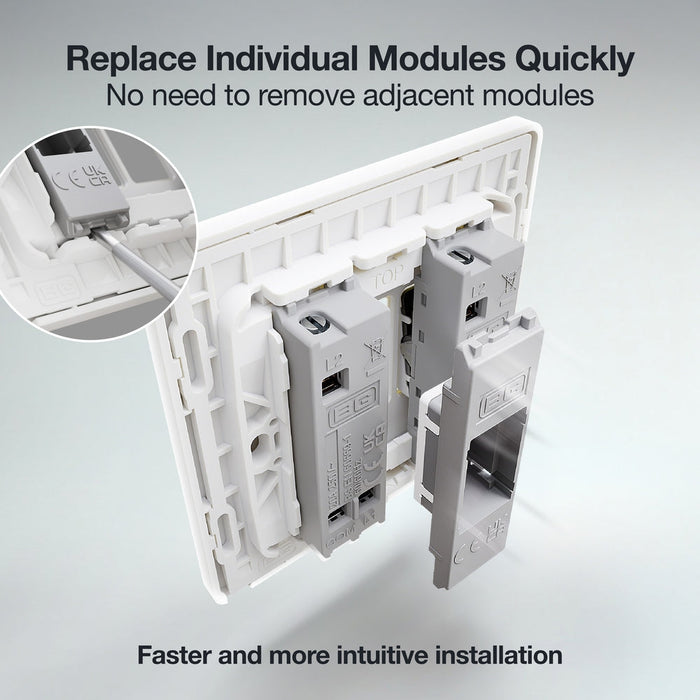 BG GridLite MPCDWBLNK Evolve Blank Module - White