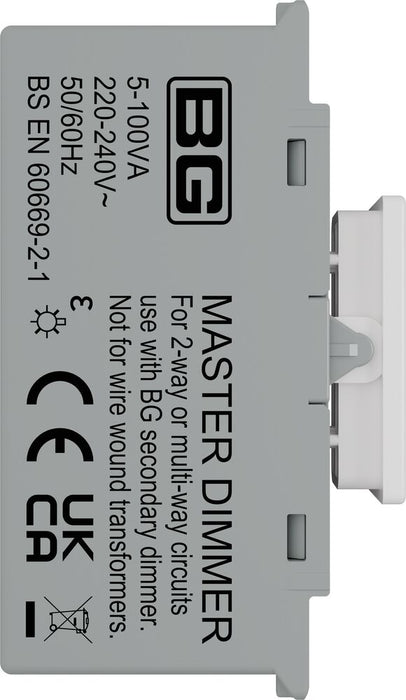 BG GridLite MPCDWTDM Evolve 100W Master Touch LED Dimmer Module - White