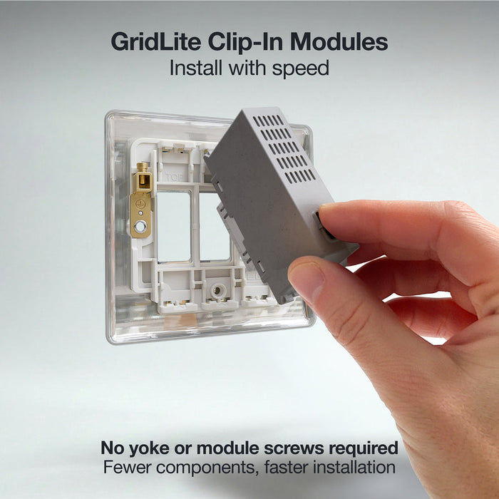 BG GridLite MPCUSBC20W 20W USB-C Module - Polished Chrome