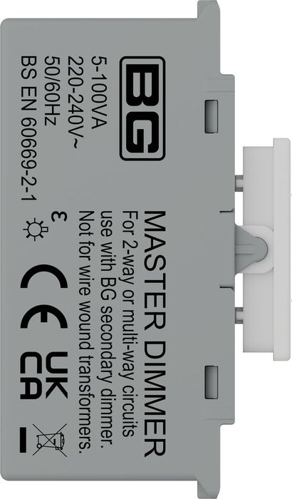 BG GridLite MTDM 100W Master Touch LED Dimmer Module - White