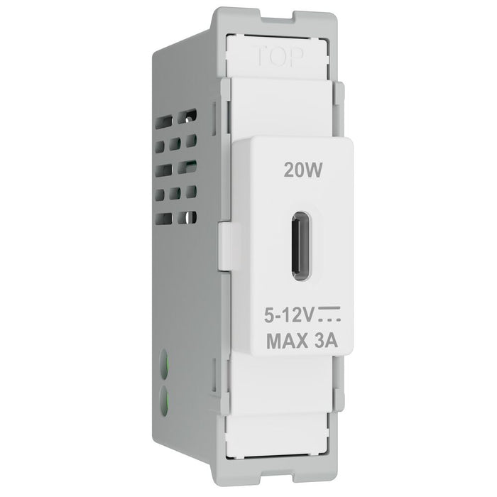 BG GridLite MUSBC20 20W USB-C Module - White