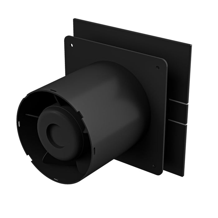 Velair EVEMAG100T003 Mela Air Glass Extractor Fan Timer 100mm Black - westbasedirect.com