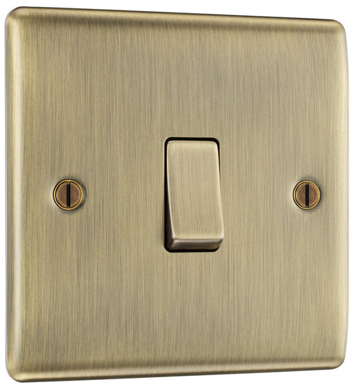 BG NAB13 Nexus Metal Intermediate Light Switch 10A - Antique Brass - westbasedirect.com