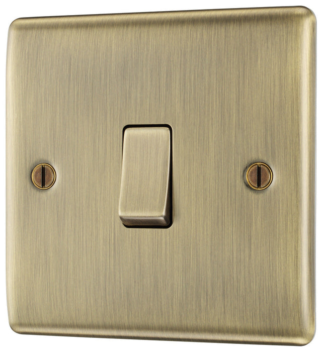 BG NAB13 Nexus Metal Intermediate Light Switch 10A - Antique Brass - westbasedirect.com