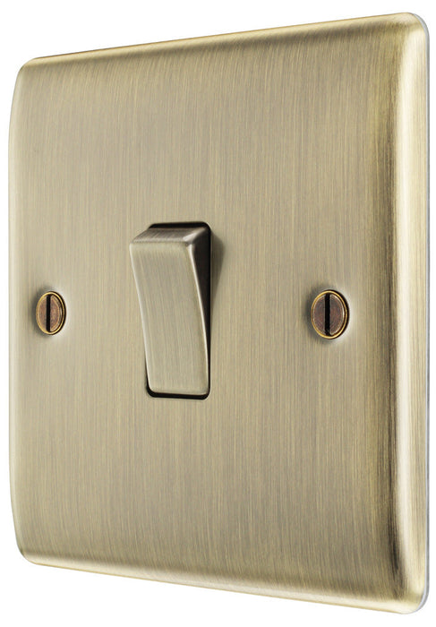 BG NAB13 Nexus Metal Intermediate Light Switch 10A - Antique Brass - westbasedirect.com