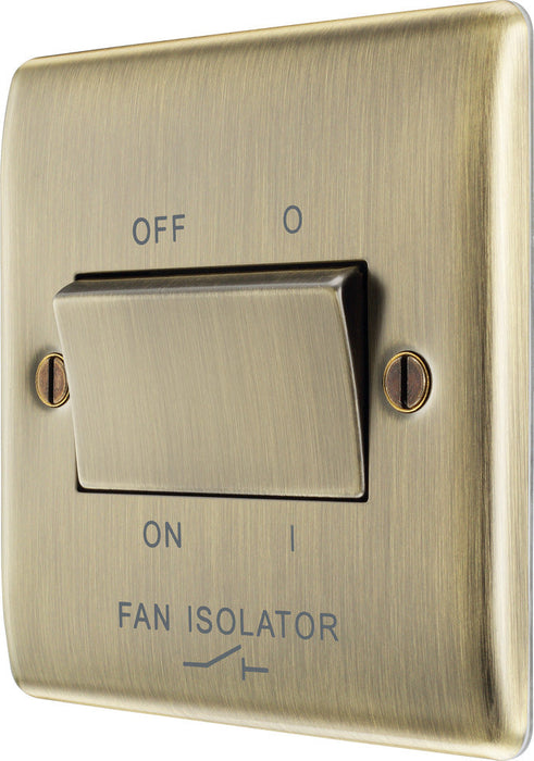 BG NAB15 Nexus Metal Fan Isolator Switch TP 10A - Antique Brass - westbasedirect.com