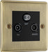 BG NAB67 Nexus Metal Triplex TV/FM/Sat Socket - Black Insert - Antique Brass - westbasedirect.com