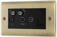 BG NAB69 Nexus Metal Quadplex TV FM SAT (x2) - Antique Brass - westbasedirect.com