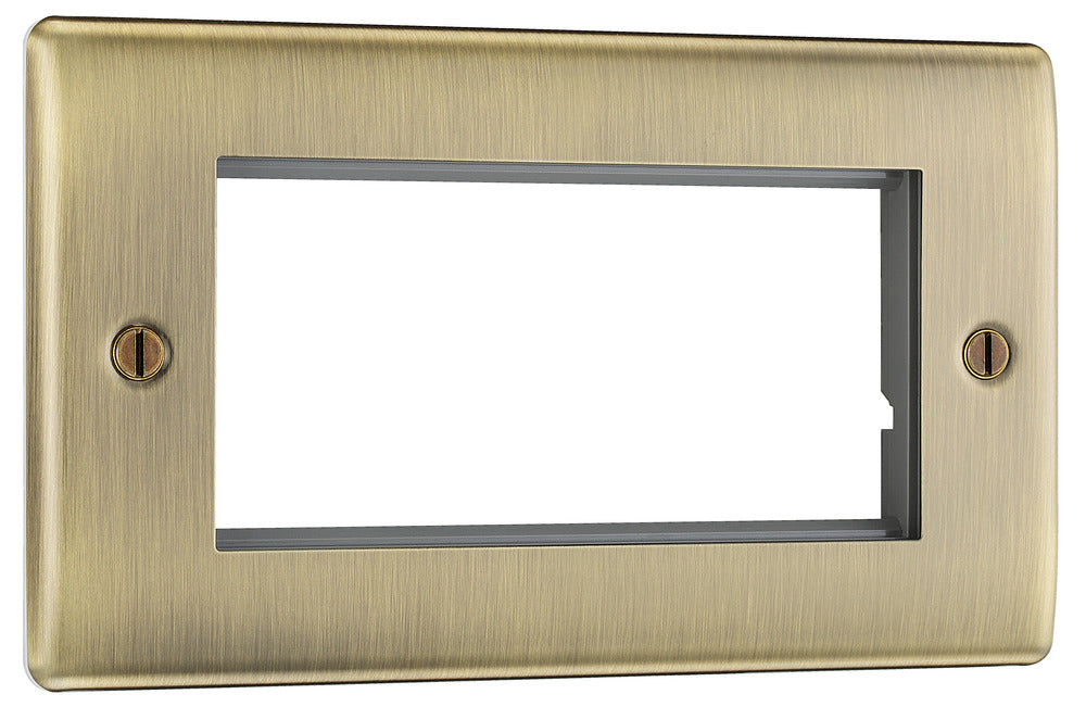 BG NABEMR4 Nexus Metal Quad Euro Module Faceplate - Antique Brass - westbasedirect.com