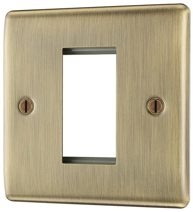 BG NABEMS1 Nexus Metal Single Euro Module Faceplate - Antique Brass - westbasedirect.com