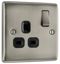 BG NBI21B Nexus Metal Single Socket 13A /Black Insert - Brushed Iridium