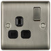 BG NBI21B Nexus Metal Single Socket 13A /Black Insert - Brushed Iridium - westbasedirect.com