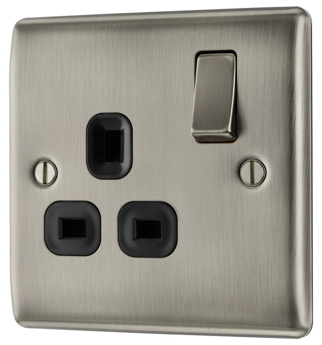 BG NBI21B Nexus Metal Single Socket 13A /Black Insert - Brushed Iridium - westbasedirect.com