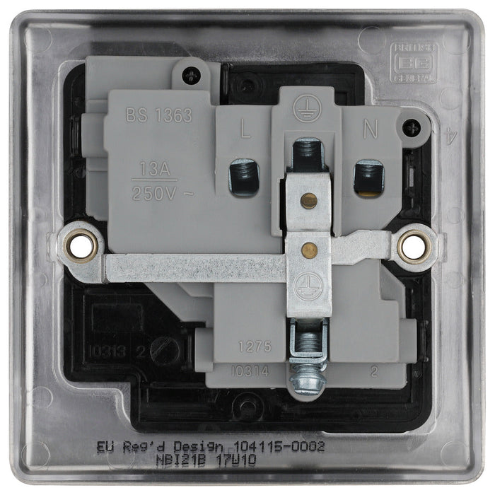 BG NBI21B Nexus Metal Single Socket 13A /Black Insert - Brushed Iridium - westbasedirect.com