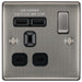 BG NBI21UB Nexus Metal Single Socket + 2x USB /Black Insert - Brushed Iridium - westbasedirect.com