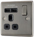 BG NBI21UB Nexus Metal Single Socket + 2x USB /Black Insert - Brushed Iridium - westbasedirect.com