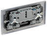 BG NBI22B Nexus Metal Double Socket 13A - Black Insert - Brushed Iridium - westbasedirect.com