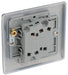 BG NBI42 Nexus Metal Double Light Switch 10A - Brushed Iridium - westbasedirect.com