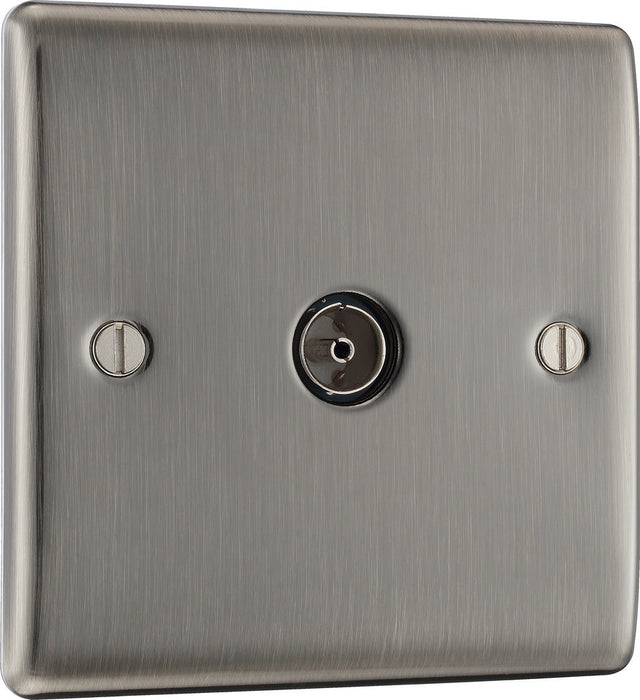 BG NBI60 Nexus Metal TV Aerial Socket - Brushed Iridium - westbasedirect.com