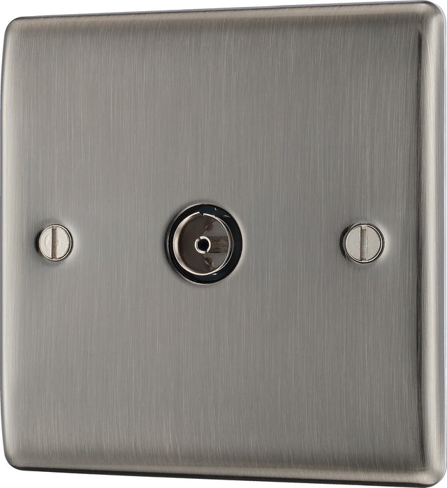 BG NBI60 Nexus Metal TV Aerial Socket - Brushed Iridium - westbasedirect.com