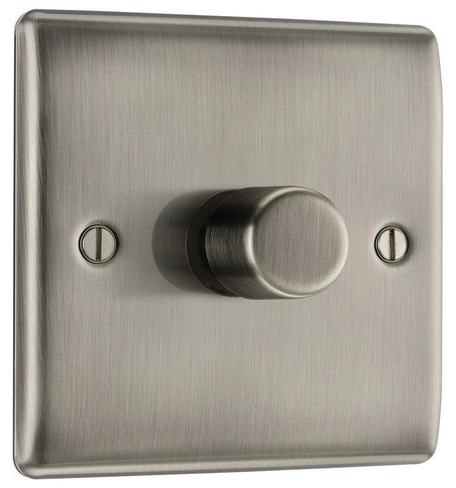 BG NBI81 Nexus Metal 2-Way Single Trailing Edge Dimmer Push On/Off - Brushed Iridium - westbasedirect.com