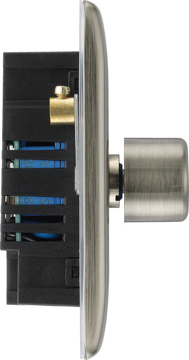 BG NBI82 Nexus Metal 2-Way Double Trailing Edge Dimmer Push On/Off - Brushed Iridium - westbasedirect.com